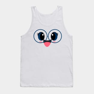 Cute Blue Eyes with Glasses Tank Top